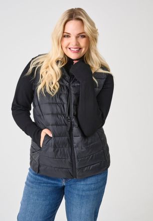Only Carmakoma Steppweste ONLY CARMAKOMA CARTAHIA LW QUILTED WAISTCOAT OTW, Damen, Gr. XL, schwarz, Web, Obermaterial: 100% Nylon, unifarben, regular fit normal, Wes