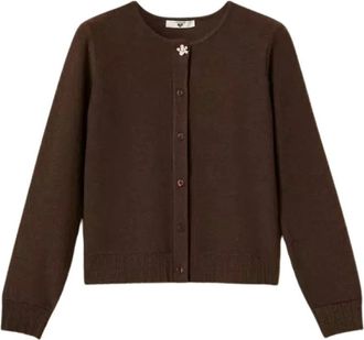 Twinset Cardigans - Dames - Vesten - Bruin - S - Katoen - Truien & Vesten