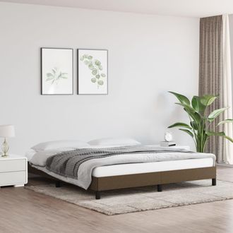 vidaXL Cama Sin Colch&oacute;n De Tela Marr&oacute;n Oscuro 180x200 Cm Vidaxl