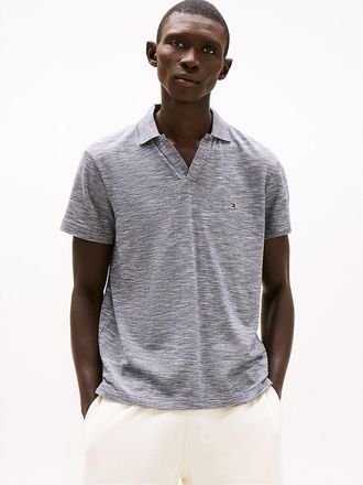 Tommy Hilfiger Mens Regular Fit Textured Oxford Slub Polo - Navy - M