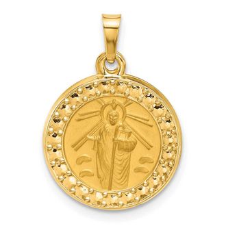 Diamond2Deal 14k Yellow Gold Hollow St. Jude Thaddeus Medal