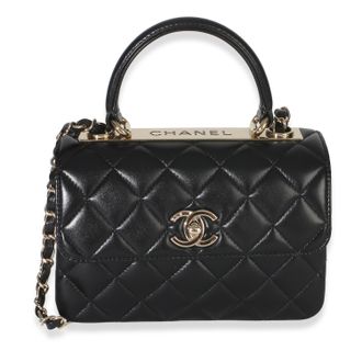 Chanel Black Quilted Lambskin Mini Trendy CC Top Handle