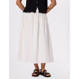 Whistles Tier Hem Cotton Skirt in White at Nordstrom, Size 10