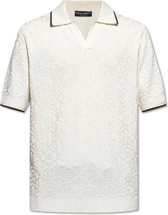 Dolce & Gabbana Zijden polo - Heren - Polos - Beige - S - Tops