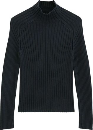 Marc O'Polo Truien- Lsl- opstaande kraag - Dames - Coltruien - Blauw - L - Katoen - Truien & Vesten