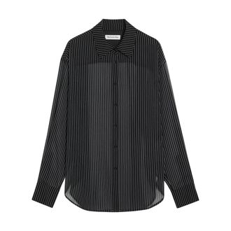 Frankie Shop Peri Striped Shirt - female - The Frankie Shop - Shirts - Black - L - Blouses & Shirts
