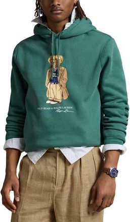 Polo Ralph Lauren Polo Bear Fleece Graphic Hoodie in Pf25 Washed Forest Hrtg Bear at Nordstrom, Size Xx-Large