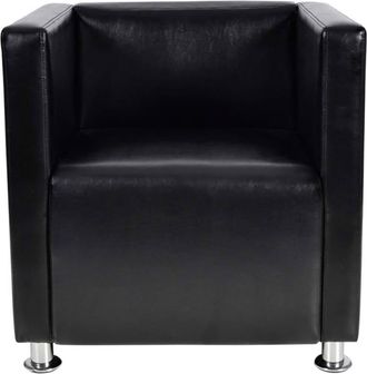 vidaXL Sill&oacute;n De Cuero Sint&eacute;tico Negro Vidaxl