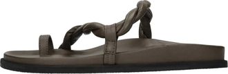 Elena Iachi Sandalen - Dames - Slippers - Groen - 41 EU - Leer - Schoenen