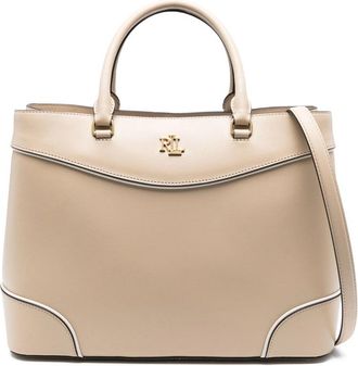 Ralph Lauren Marcy 36 Large Structured Tote Bag with Gold-tone Hardware