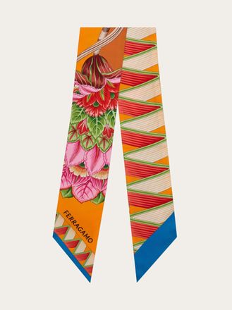 Ferragamo Women Flowers and Butterflies print silk mini bandeau Orange