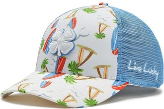 Black Clover Island Luck 36 Adjustable Hat Baseball Caps White Tropical Hat/Light Blue Mesh/White Clover, Mesh/Polyester