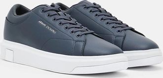 A|X Armani Exchange Mens Armani Exchange Mens Leather Sneakers - Navy 00285 - Grey - Size: 10