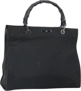 Gucci Pre-owned Tote Bags, female, Black, Size: ONE SIZE Pre-owned Nylon Tote Bag