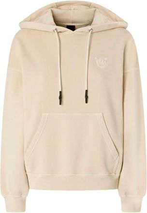 Pinko Beige Silk & Nylon Sweater - Dames - Hoodies - Beige - M - Nylon - Hoodies & sweatvesten