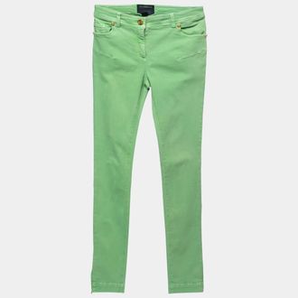Roberto Cavalli Class By Roberto Lime Green Denim Skinny Jeans S Waist