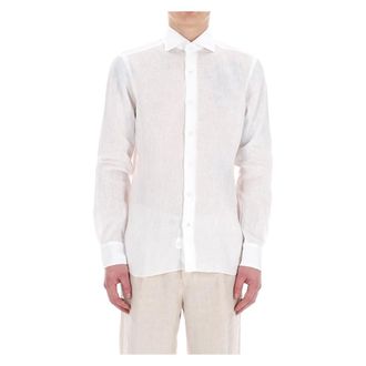 Barba Witte Linnen Dandylife Overhemd - Heren - Casual Overhemden - Wit - 4XL - Linnen - Overhemden