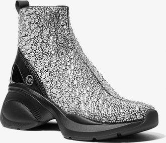 Michael Kors Zuma Embellished Stretch Knit Sock Sneaker
