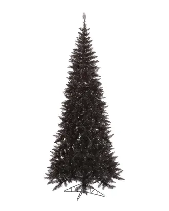 Vickerman 7.5Ft Black Fir Slim Artificial Christmas Tree, Unlit
