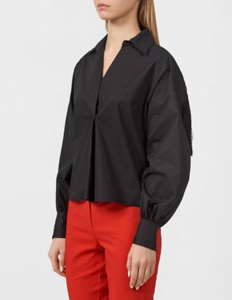Pinko V Neck Long Sleeve Blouse In Black
