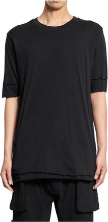 Thom Krom T-Shirts, male, Black, XL, Black Cotton Jersey Round Neck T-Shirt