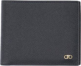 Ferragamo Matte Black Minimalist Wallet With Timeless Design