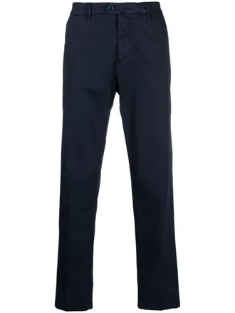 Kiton Broek met asymmetrische knoop - Blauw