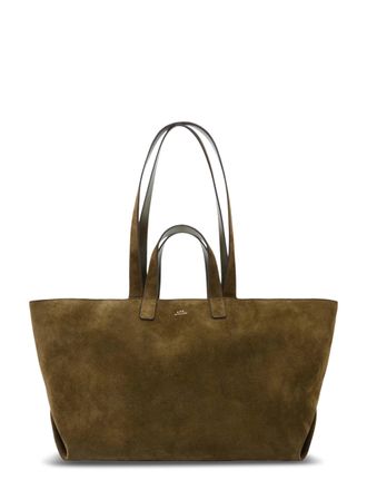 A.P.C. Rectangular Suede Tote Bag with Dual Straps