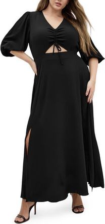 City Chic Jolene Maxi Dress in Black at Nordstrom, Size Xxs