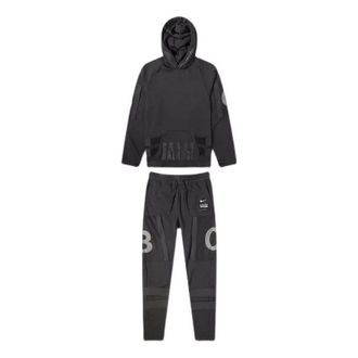 Nike Mens Nike x UNDERCOVER Crossover Solid Color Alphabet Printing Sports Hoodie Pants Suit Autumn Black / Black BV7138-010