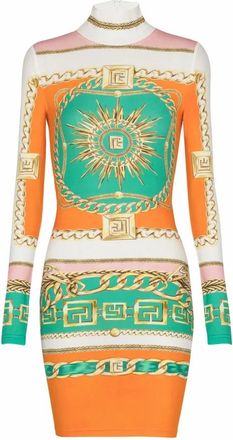 Balmain Korte bodycon jurk met Foulard-print - Dames - Korte kleedjes - Veelkleurig - S - Kleedjes