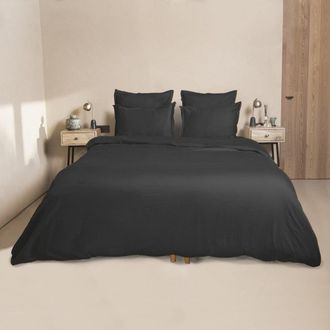 Febronie Funda n&oacute;rdica y funda de almohada algod&oacute;n gris pizarra 155x220
