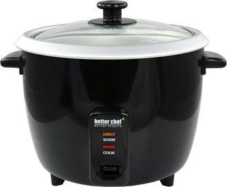Better Chef 8-Cup Black Rice Cooker With Cup & Paddle