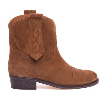 Via Roma 15 Tronchetto Texano - female - Via Roma 15 - Cowboy & Biker Boots - Brown - 3 UK - Shoes