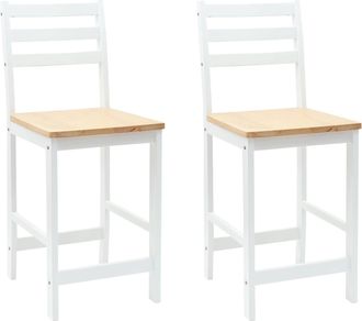 vidaXL Sillas De Comedor 2 Uds. Madera De Caucho S&oacute;lido Vidaxl