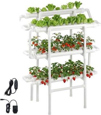 OEM Juego De Sistema De Cultivo Hidrop&oacute;nico 3 Niveles Y 90 Sitios, Con Riego Programado, Tuber&iacute;as Que Bloquean Luz Y Sol, Kit De Cultivo Para Hortalizas, 