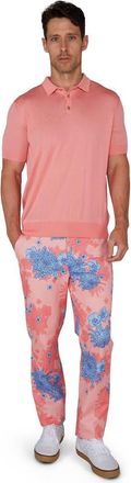 Lords of Harlech Mens Merino Silk Cashmere Polo in Fresh Pink at Nordstrom, Size Xx-Large