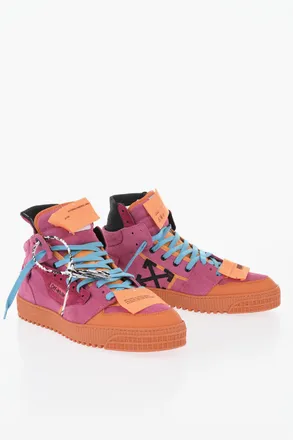 Off-white Color-Block Suede High-Top Sneakers Off-White
