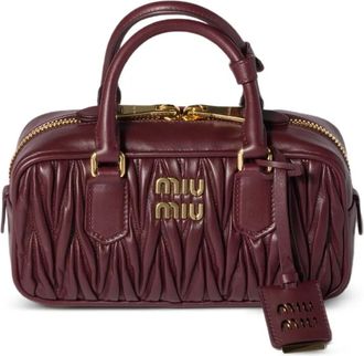 Miu Miu Arcadie matelass&eacute; nappa leather bag - Rood