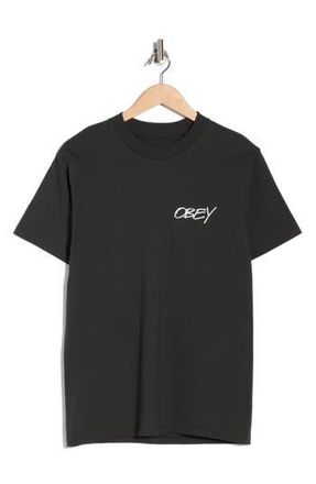 Obey Poppies Graphic T-Shirt in Vintage Black at Nordstrom Rack, Size Medium