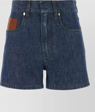 Fendi denim high-rise flared tailored shorts
