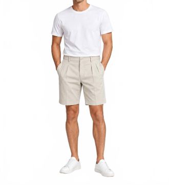 GANT Mens Zip Pleated Shorts In Beige