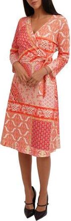Sunny Leigh Print Wrap Dress in Molly Orange at Nordstrom Rack, Size X-Large