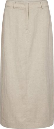Co'Couture Midi Rok - Dames - Midirokken - Beige - M - Rokken
