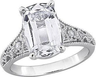 Rina Limor Silver 4.16 Ct. Tw. Lab-Grown Created White Sapphire Cocktail Ring