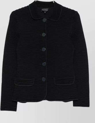 Emporio Armani ribbed knit peter pan collar blazer jacket