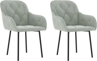 vidaXL Vidaxl - Sillas de comedor 2 unidades terciopelo gris claro
