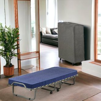 Talamo Italia Talamo Italia - Cama Plegable Piera, Cama Plegable Que Ahorra Espacio Con 15 Somier, Funda Incluida, 100% Made In Italy, 80x200h40 Cm, Colch&oacute;n Viscoel