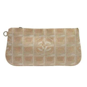 Chanel Pre-owned Clutches, female, Beige, Size: ONE SIZE Pre-owned Travel Line Zip Pouch