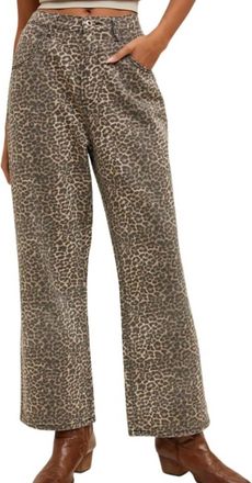 Wishlist Loose Fitting Leopard Pants In Beige